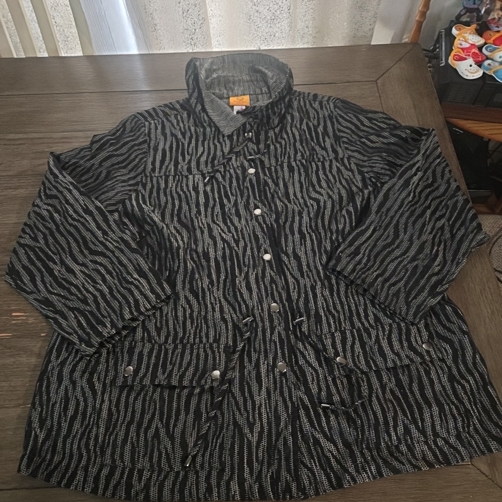 Ruby Rd. Black and Gray Utility Jacket - image 1